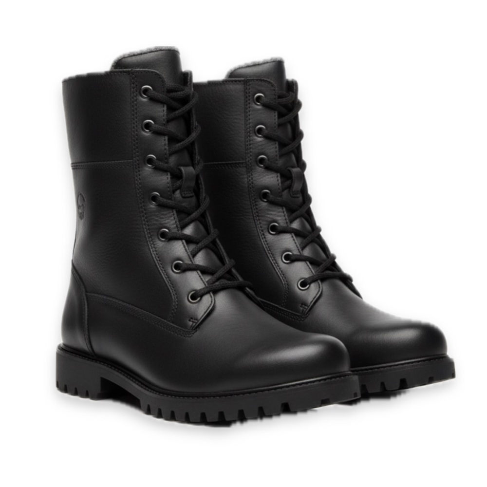 Kamik Autumn Black Leather Lace Up Combat Moto Boots Women’s Size 9
